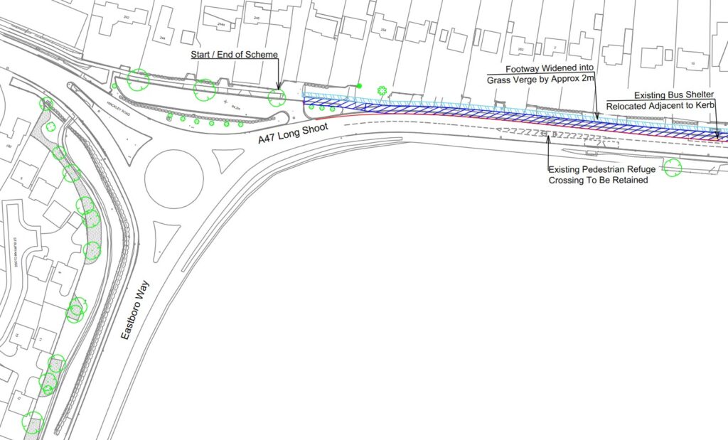 Longshoot Cycleway Plan - WCC Feb 2021 (Eastboro Way Roundabout)